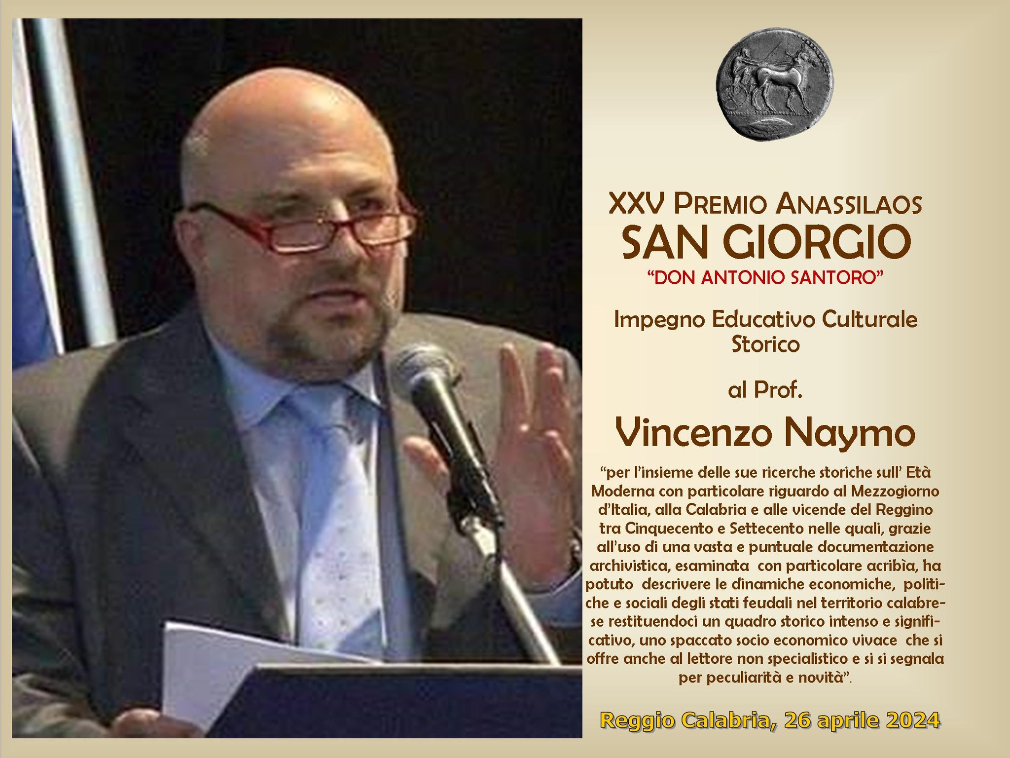 Gioiosa J. (RC): il Prof. Vincenzo Naymo ha ricevuto a Reggio Calabria ...