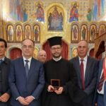 Presidente Albania visita chiesa bizantina tappezzata di mosaici